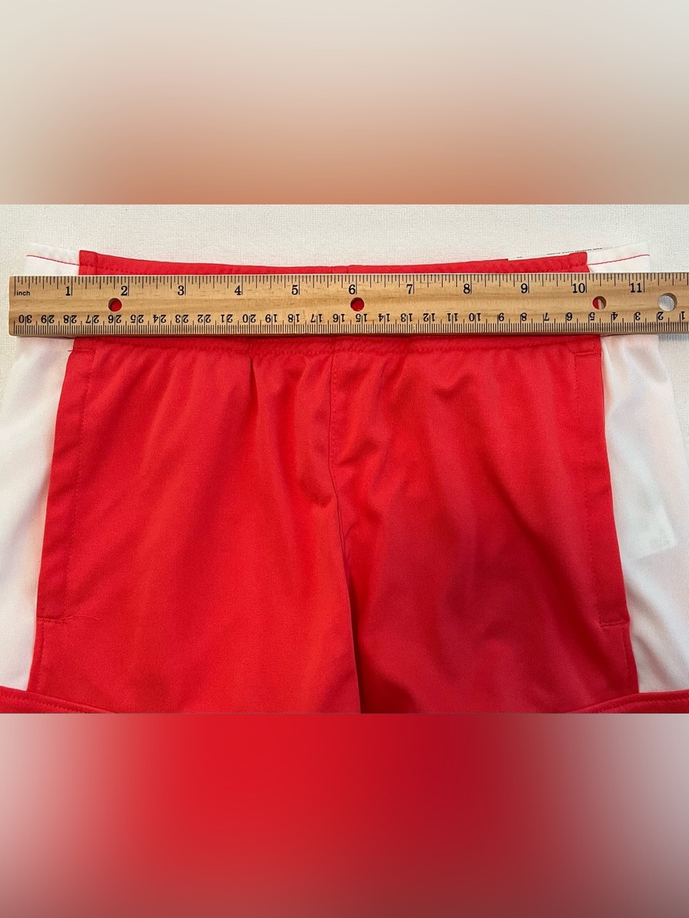DSG Athletic Gym Shorts XS 6-7 Coral & White 4" Inseam Boys, Unisex, Girls, Kids - Picture 7 of 8